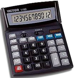 Victor 1190 Handheld Calculator, Super Large Display, Fully Punctuated Tilt Display, 12 Digit Capacity, 6 Decimal Settings (VICTOR1190 VICTOR-1190 VIC1190 VIC-1190)