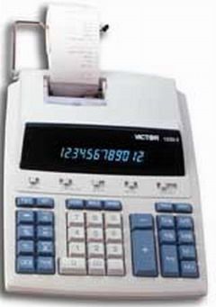 Victor 1230-3 Desktop Printing Calculator, Extra Large Flourescent Display, 12 Digit Capacity, Modern Case Design with Built-In Metal Paper Arm, 2 Color Print, 4-Key Independent Memory, Automatic Constants, AC Powered, Cost-Sell-Margin Keys, Time/Date Feature, Three Position Rounding Selector (Victor12303 Victor-1230-3 VIC1230-3 12303 1230-3)