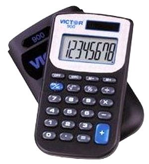 Victor 900 Compact handheld pocket calculator, Hard slide case cover, Extra large 13mm 8 digit display, 3 key memory (Victor900 Victor-900 VIC900 VIC-900 900)