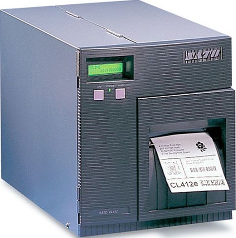 Sato W00413041 model CL 412e B/W Direct thermal / thermal transfer printer, Up to 354.3 inch/min - B/W Print Speed, Wired Connectivity Technology, 10/100Base-TX Interface Ethernet, 305 dpi x 305 dpi B&W Max Resolution, Hitachi SH-3 133 MHz Processor, 16 MB Max RAM Installed, SDRAM Technology / Form Factor, 2 MB Flash Memory, Labels, continuous forms Media Type (W00413041 W0041-3041 W0041 3041)