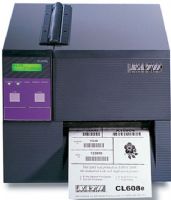Sato W00609011 model CL 608e B/W Direct thermal / thermal transfer printer, Up to 472.4 inch/min Print Speed, Cutter Built-in Devices, Wired Connectivity Technology, Parallel Interface, 203 dpi B&W Max Resolution, 21 x barcode Fonts Included, 133 MHz Processor, 18 MB  Max RAM Installed, Labels Media Type, 7 in Roll Media Sizes, 6 in Max Printing Width, 49.2 in Max Printing Length, 8.6 in Roll Maximum Outer Diameter (W00609011 W0060-9011 W0060 9011 CL608e CL-608e CL 608e)  
