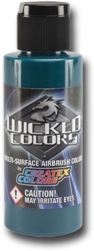 Wicked Colors W009-02 Airbrush Paint 2oz Phthalo Green, This multi-surface airbrush paint is suitable for any substrate from fabric and canvas to automotive applications, Incorporating mild solvents and exterior grade resins Wicked yields an extremely durable finish with optimum light and color fastness, UPC 717893200096, (WICKEDCOLORSW00902 WICKEDCOLORS WICKED COLORS W00902 W009 02  W 009 WICKED-COLORS W009-02  W-009)