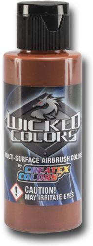 Wicked Colors W010-02 Airbrush Paint 2oz Brown, This multi-surface airbrush paint is suitable for any substrate from fabric and canvas to automotive applications, Incorporating mild solvents and exterior grade resins Wicked yields an extremely durable finish with optimum light and color fastness, UPC 717893200102, (WICKEDCOLORSW01002 WICKEDCOLORS WICKED COLORS W01002 W010 02  W 010 WICKED-COLORS W010-02  W-010)