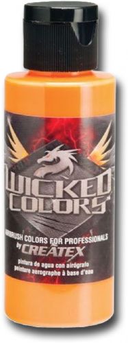 Wicked Colors W025-02 Airbrush Paint 2oz Fluorescent Sunburst, This multi-surface airbrush paint is suitable for any substrate from fabric and canvas to automotive applications, Incorporating mild solvents and exterior grade resins Wicked yields an extremely durable finish with optimum light and color fastness, UPC 717893200256, (WICKEDCOLORSW02502 WICKEDCOLORS WICKED COLORS W02502 W025 02  W 025 WICKED-COLORS W025-02  W-025)