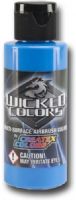 Wicked Colors W028-02 Airbrush Paint 2oz Fluorescent Blue, This multi-surface airbrush paint is suitable for any substrate from fabric and canvas to automotive applications, Incorporating mild solvents and exterior grade resins Wicked yields an extremely durable finish with optimum light and color fastness, UPC 717893200287, (WICKEDCOLORSW02802 WICKEDCOLORS WICKED COLORS W02802 W028 02  W 028 WICKED-COLORS W028-02  W-028) 