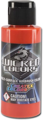 Wicked Colors W054-02 Airbrush Paint 2oz Detail Orange, This multi-surface airbrush paint is suitable for any substrate from fabric and canvas to automotive applications, Incorporating mild solvents and exterior grade resins Wicked yields an extremely durable finish with optimum light and color fastness, UPC 717893200546, (WICKEDCOLORSW05402 WICKEDCOLORS WICKED COLORS W05402 W054 02  W 054 WICKED-COLORS W054-02  W-054)
