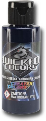 Wicked Colors W057-02 Airbrush Paint 2oz Detail Blue Violet, This multi-surface airbrush paint is suitable for any substrate from fabric and canvas to automotive applications, Incorporating mild solvents and exterior grade resins Wicked yields an extremely durable finish with optimum light and color fastness, UPC 717893200577, (WICKEDCOLORSW05702 WICKEDCOLORS WICKED COLORS W05702 W057 02  W 057 WICKED-COLORS W057-02  W-057)