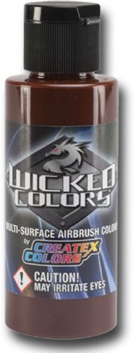 Wicked Colors W074-02 Airbrush Paint 2oz Detail Burnt Sienna, This multi-surface airbrush paint is suitable for any substrate from fabric and canvas to automotive applications, Incorporating mild solvents and exterior grade resins Wicked yields an extremely durable finish with optimum light and color fastness, UPC 717893200744, (WICKEDCOLORSW07402 WICKEDCOLORS WICKED COLORS W07402 W074 02  W 074 WICKED-COLORS W074-02  W-074)