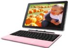 RCA W101SA23T1K Cambio 2-in-1 10.1" Touchscreen Laptop Tablet PC with Intel Atom Z8350 Processor, 32GB SSD, 2GB RAM, Kickstand, Keyboard, WIFI, Bluetooth, Microsoft Office Mobile Apps, Windows 10, Pink; Introducing the RCA Cambio 10.1 high resolution Windows tablet with detachable keyboard; Windows 10 home; UPC 062118101444 (DISTRITECH RCAW101SA23T1KK RCAW 101SA23T1KK RCAW-101SA23T1KK W101SA23T1K K W101SA23T1K-K) 