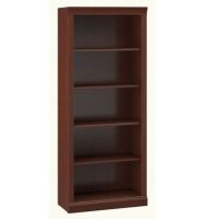 Bush W1615C-03 Saratoga Tall 5 Shelf Bookcase, Harvest Cherry Finish; 72 Inches Tall; Three adjustable shelves accommodate books and decorations of various sizes; Two shelves are fixed for stability; Each shelf supports up to 25 pounds; Assembled Dimensions 29.88" W X 12.60" D X 71.65" H; Packaged Dimensions for Box 1 16.70" W X 5.10" D X 76.40" H; Package Weight for Box 1 74.00 lbs; UPC 042976016159 (BUSHW1615C03 BUSH-W1615C03 BUSHW-1615C03 BUSHW1615C-03) 
