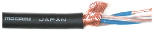 Mogami W2524 High Impedance Transmission Bulk Guitar Cable, 656', Black; Details: 50/0.12A; Size(mm): 0.565mm (#20AWG); Ov. Dia.(mm): 2.7 (0.106