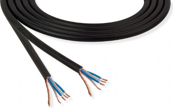 Mogami W2534 Neglex Quad Microphone Cable, 656 feet, Black; 4 conductors; Cross linked polyethylene conductor insulation; Served (spiral) bare copper shield;  0.236