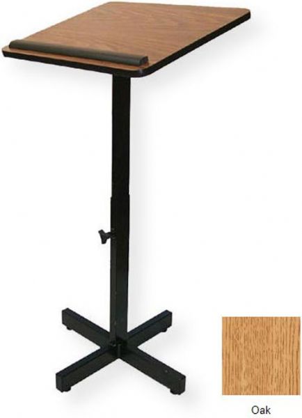 Amplivox W330 Xpediter Adjustable Lectern Stand, Oak; No tool assembly; 16
