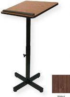 Amplivox W330 Xpediter Adjustable Lectern Stand, Walnut; No tool assembly; 16" x 20" angled reading table surface; Padded paper stop; Black T-Molding; Black steel base with height adjustment from 30" to 44"; Product Dimensions 20" W x 30" H to 44" H x 16" D; Weight 15 lbs; Shipping Weight 16 lbs; UPC 734680233051 (W330 W330WT W330-WT W-330-WT AMPLIVOXW330 AMPLIVOX-W330WT AMPLIVOX-W330-WT) 