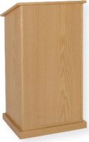 Amplivox W470 Chancellor Lectern, Oak; Made of solid, high quality wood veneer; Moves effortlessly on 4 hidden casters; 2 large adjustable shelves; Solid Wood Veneer; Optional locking door S1310 (not included); Product Dimensions 45" H x 24" W x 21" D; Weight 80 lbs; Shipping Weight 130 lbs; UPC 734680247003 (W470 W470OK W470-OK W-470-OK AMPLIVOXW470 AMPLIVOX-W470OK AMPLIVOX-W470-OK) 