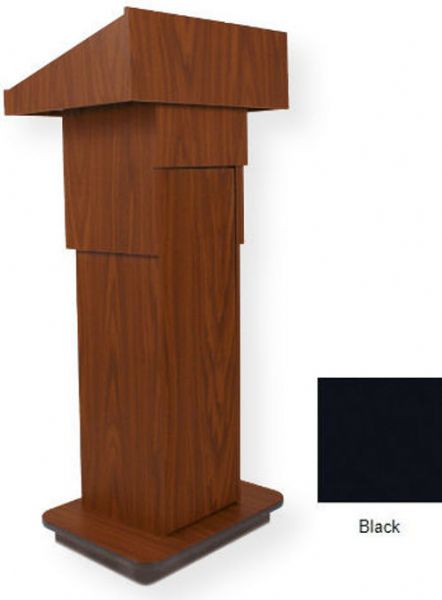 Amplivox W505A Executive Adjustable Column Non-sound Lectern, Black; Height adjusts from 38