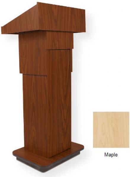 Amplivox W505A Executive Adjustable Column Non-sound Lectern, Maple; Height adjusts from 38