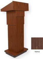 Amplivox W505A Executive Adjustable Column Non-sound Lectern, Walnut; Height adjusts from 38" to 44" (back) with pneumatic dial control; Moves effortlessly on 4 hidden casters (2 locking); Melamine laminate finish; Product Dimensions 38" to 44" (back)H x 22" W x 17" D; Weight 72 lbs; Shipping Weight 85 lbs; UPC 734680251550 (W505A W505AWT W505A-WT W-505A-WT AMPLIVOXW505A AMPLIVOX-W505AWT AMPLIVOX-W505A-WT) 