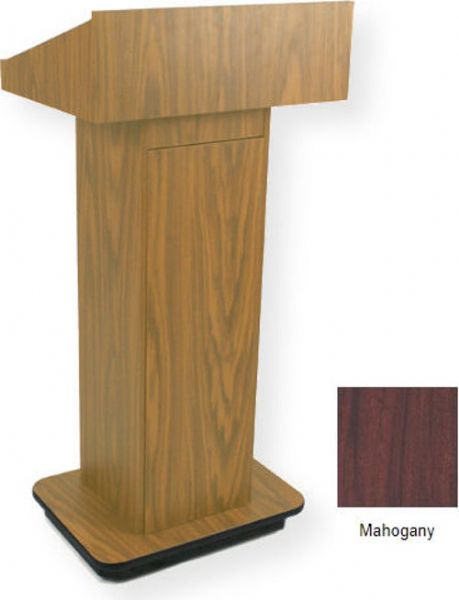 Amplivox W505 Executive Non-sound Column Lectern, Mahogany; Moves effortlessly on 4 hidden casters (2 locking); Melamine laminate finish; Product Dimensions 47
