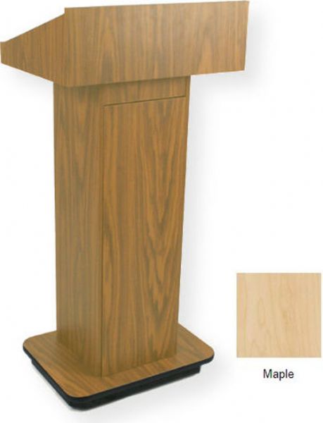 Amplivox W505 Executive Non-sound Column Lectern, Maple; Moves effortlessly on 4 hidden casters (2 locking); Melamine laminate finish; Product Dimensions 47