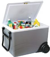 Koolatron W75 Kargo Wheeler 12V Cooler/Warmer with Wheels & Handle, Metalic colour, Capacity 57 - 355ml (12 oz.) cans 34L (36 qts.), Large capacity is ideal for long trips, big families and tailgate parties, Shopping convenience, keeps groceries cold while you workout at the gym or pick-up the kids, Use it horizontally or vertically like a fridge (W-75 W 75) 