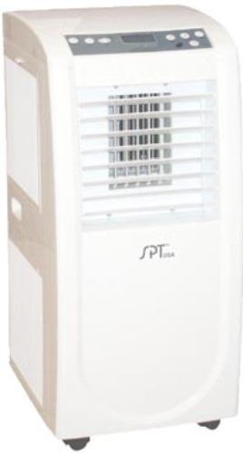 Sunpentown WA-9010E Portable Air Conditioner, 9000 BTU cooling power, Recommended room size 250 sq.ft., 8.1 EER, 3 fan speeds, Independent dehumidifier function, 50 pints/24 hrs of dehumidifying capacity, LCD display on unit and remote, Digital thermostat control, Fire resistant PVC plastic housing, UPC 876840000179 (WA9010E WA 9010E WA-9010)