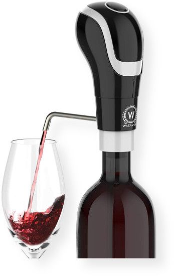 Waerator WAA01BK Instant 1 Button Aeration Decanter Electric Wine Aerator; Black; Simple 1-Button Aeration, Aerate and oxidize with one button to soften tannins and enrich your wine for luxurious taste; Essential For Wine Lovers, Pair with red wines, select white wines, & fresh/aged wines to create fireworks of flavor; No Spills or Sediment, UPC 856594006672 (WAA01BK WAA01-BK WAA01BKBUTTON WAA01BK-BUTTON WAA01BKWAERATOR WAA01BK-WAERATOR)