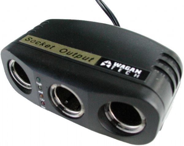 Wagan 9794 Tri-Way Socket with Battery Analysis, Mounting hardware included (WAGAN9794 WAGAN-9794)