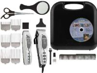 Wahl 9284 Pet Combo 17 Piece Grooming Kit; Clipper & Trimmer; Self-sharpening, high-carbon steel blades are precision ground to stay sharp longer; Powerdrive cutting system easily cuts the thickest hair with 30% more power; Lightweight and easy to use; Made for use in USA electrical outlets only; UPC 043917928401 (WAHL9284 WAHL-9284) 