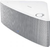 Samsung WAM751WH Shape M7 Three-Way Speaker - Wireless, 3-way - active Speaker Type,  70 Watt Nominal RMS Output Power, 35 - 20000 Hz Response Bandwidth, Integrated Audio Amplifier, Bluetooth, Wi-Fi, Near Field Communication NFC Connectivity Interfaces, Wall-mountable, table-top Recommended Placing, Volume Controls, Speaker - stereo - 2 - active Speaker Details, UPC 887276852300 (WAM751WH WAM-751WH WAM 751WH WAM-751 WAM 751 WAM751) 