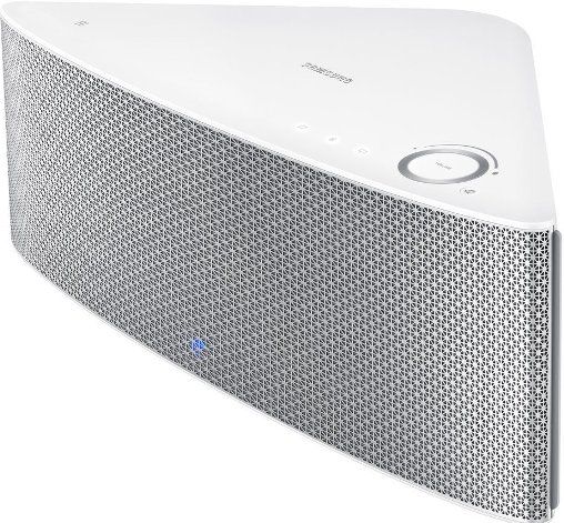 Samsung WAM751WH Shape M7 Three-Way Speaker - Wireless, 3-way - active Speaker Type,  70 Watt Nominal RMS Output Power, 35 - 20000 Hz Response Bandwidth, Integrated Audio Amplifier, Bluetooth, Wi-Fi, Near Field Communication NFC Connectivity Interfaces, Wall-mountable, table-top Recommended Placing, Volume Controls, Speaker - stereo - 2 - active Speaker Details, UPC 887276852300 (WAM751WH WAM-751WH WAM 751WH WAM-751 WAM 751 WAM751)