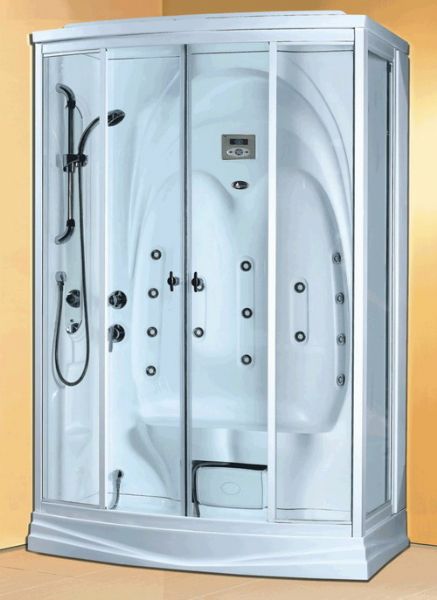 Wasauna WAS-2232; 15-Jet Steam Shower, Capacity 2 adults, Glass Steam Shower, Hands-free telephone hook-up included, Powder-coated aluminum frames (WAS2232 WAS 2232 WAS-223 WAS223)
