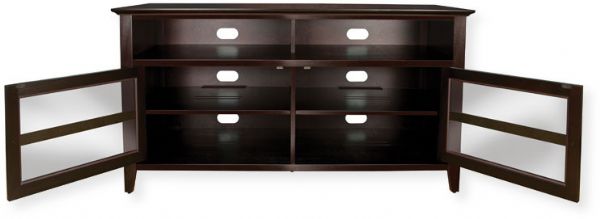 BellO WAVS99152 Wood Audio and Video Cabinet in Dark Espresso Finish; Wood; Accommodates most fl at panel TVs up to 55