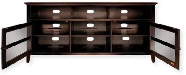 BellO WAVS99163 Wood Audio and Video Cabinet in Dark Espresso Finish; Wood; Accommodates most fl at panel TVs up to 65