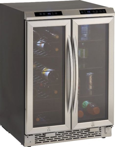Avanti WBV19DZ Undercounter Side by Side Dual Zone Wine/Beverage Cooler, 19 Bottles / Wine Chiller Net Capacity, Auto Defrost System, Top Mounted Soft Touch Electronic Control, 5 Wine Bottle Shelves, 1 Wine Baskets, 3 Beverage Shelves, 1 Beverage Baskets, LED Interior Lighting, 115V / 60Hz Power, Display, Auto-Lock Controls, UPC 079841700196  (WBV19DZ WBV-19-DZ WBV 19 DZ)