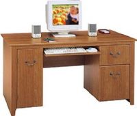 Bush WC01718 Computer Desk, Concealed vertical CPU storage, Box drawer for office supplies, File drawer that holds letter files, Full-width keyboard shelf holds keyboard and mouse, 25.25" W x 11.38" D Keyboard Shelf Compartment, 10.88" W x 19.50" D x 10.87" H CPU Compartment (WC-01718 WC 01718) 
