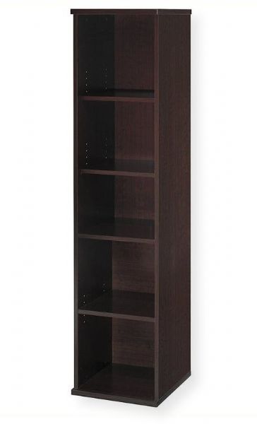 Bush WC12912 Open Single Bookcase, Series C Collection, Mocha Cherry Finish, Three adjustable shelves for flexibility, Two fixed shelves for stability, Matches 71