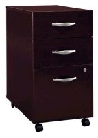 Bush WC12953SU Three-Drawer File (assembled), Series C Collection, Mocha Cherry Finish, Rolls under any Series C desk shell, File drawer holds letter- or legal-size files, Fully finished drawer interiors, Fully assembled case goods (WC12953S WC12953 WC 12953SU WC12953-SU WC-12953SU WC-12953-SU) 