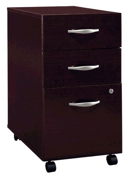 Bush WC12953SU Three-Drawer File (assembled), Series C Collection, Mocha Cherry Finish, Rolls under any Series C desk shell, File drawer holds letter- or legal-size files, Fully finished drawer interiors, Fully assembled case goods (WC12953S WC12953 WC 12953SU WC12953-SU WC-12953SU WC-12953-SU)