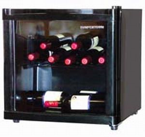 Sunpentown WC140, 17 Bottle Wine Refrigerator - Black with Tempered Glass Door, Reversible Door, Manual Thermostat, Power: 115V/ 60Hz (WC 140, WC140)