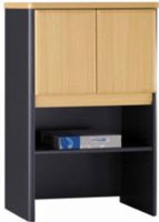 Bush WC14325 Series A Beech Storage Cabinet Hutch, Wire management for storing printers and fax machines, Upper area is concealed by 2 doors, Includes 1 adjustable shelf, European-style, adjustable hinges, 36.50" H x 23.63" W x 13.88" D Dimensions (WC-14325 WC 14325) 