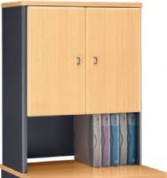 Bush WC14397 Two-Door Storage Cabinet 30" Hutch, Beech, Sits atop Two-Door Storage Cabinet, PVC edge banding resists bumps and collisions, One adjustable shelf in concealed area for storage flexibility  (WC 14397  WC-14397  WC1439  WC143)  