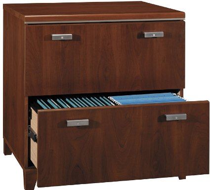 Bush WC21454-03 Tuxedo Lateral File, Height matches desk if extended work surface is needed, Both drawers hold letter, legal or A4-sized files, Interlocking drawer mechanism reduces likelihood of tipping, Replaced WC21454 (WC2145403 WC21454 03 WC21454 WC 21454 WC-21454)
