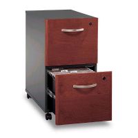 Bush WC24452SU Two Drawer File, assembled, Dark Cherry; Casters allow easy mobility; File fits under desks; Each drawer holds letter, legal and A4-size files; One gang lock secures both drawers; Drawers open on full-extension ball bearing slides (WC 24452SU, WC-24452SU, WC-24452-SU, WC24452-SU) 