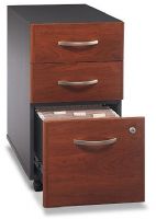 Bush WC24453SU Three Drawer File, Assembled, Series C Collection, Hansen Cherry Finish, Two box drawers for small supplies, Rolls under any Series C desk shell, File holds letter- or legal-size files, Fully finished drawer interiors (WC 24453SU WC-24453SU WC24453S WC24453) 