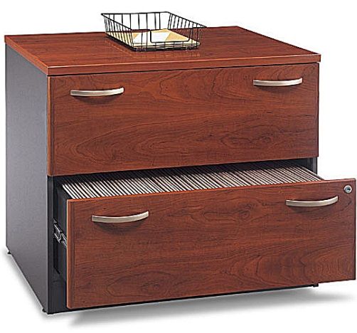 Bush WC24454ASU Lateral File (assembled), Hansen Cherr Collection, Two drawers hold letter, legal or A4-size files, Full extension (WC24454ASU WC24454-ASU WC-24454ASU WC24454 WC-24454 WC 24454ASU)