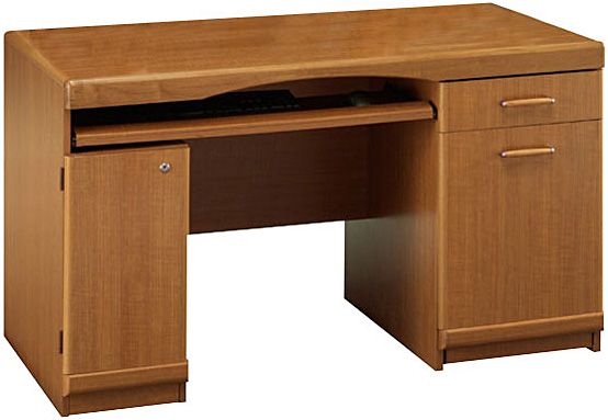 Bush WC31522 Hide-Away Return Desk Golden Walnut Hallmark II Collection, Hide-Away Return expandable, worksurface, Wide retracting keyboard and mouse shelf, Spacious and durable work surface  (WC-31522  WC 31522  WC3152   WC315) 