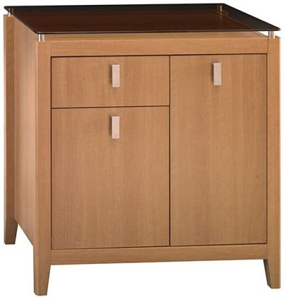 Bush WC34390 CPU Base Light Dragonwood West 34th Collection, Concealed CPU storage space has rear wire access, Box drawer for supplies and file drawer that holds letter-size files, Tempered, smoked glass top surface is durable and attractive (WC-34390 WC 34390 WC3439 WC343)