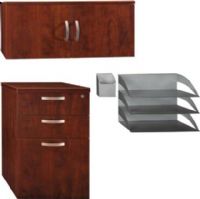 Bush WC36490-03 Office in an Hour Storage/Accessory Kit, Includes 3-Drawer File, Hutch, Paper/Pencil Storage, Kit can be purchased with the desk and panels, or as a separate package, File and Hutch are fully assembled and have durable melamine surfaces, Lockable file holds letter- and legal-size files (WC36490 03 WC3649003 WC36490) 