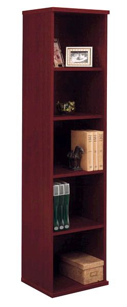 Bush WC36712 Open Single Bookcase, Series C Collection, Mahogany Finish, Two fixed shelves for stability, Three adjustable shelves for flexibility, Matches 71 in. Hutch in height and depth, Accepts one door, hinged either side, in lower position (WC 36712 WC-36712 WC3671 WC367 WC36)